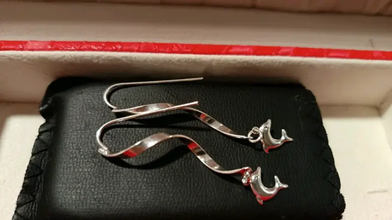 Set de aros de plata con diseño floral - 2