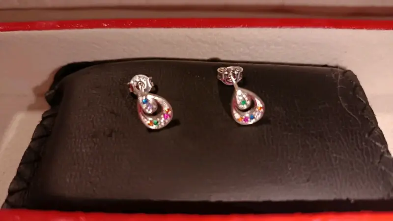 Set de aros de plata con diseño floral - 3