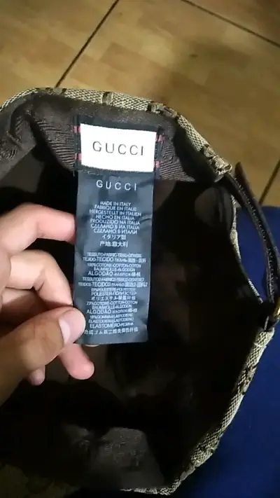 Gorra Gucci beige con logo GG - miniatura 4