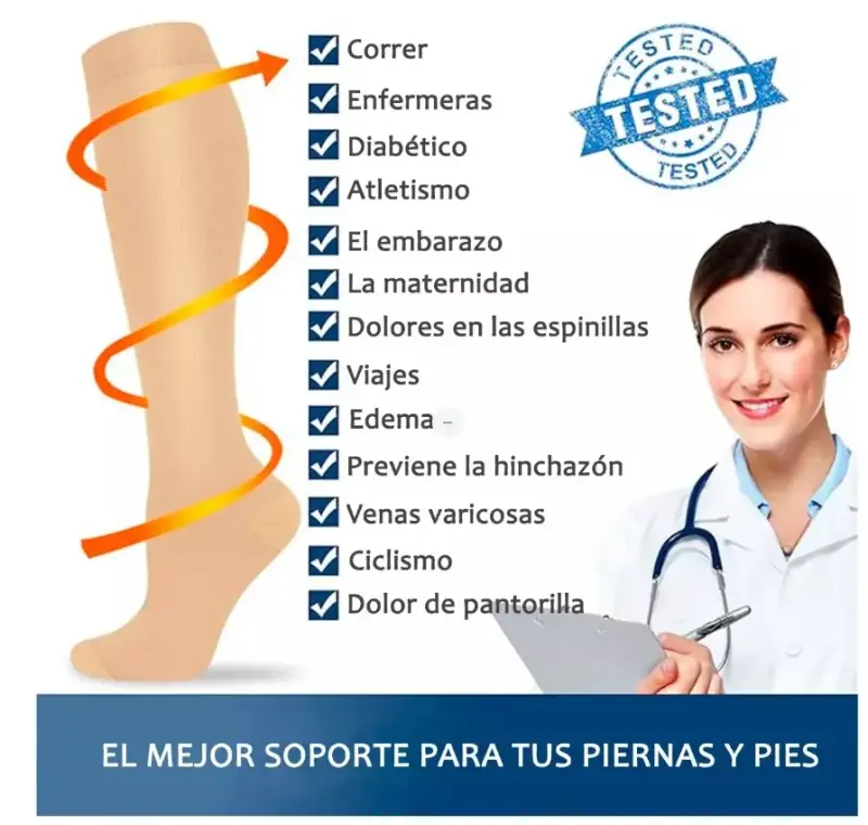 Pack de 3 pares de medias de compresión en varios colores - 2