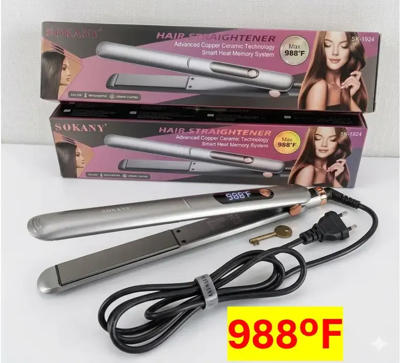 Plancha de Pelo Sokany 988 con Tecnología Cerámica - 1