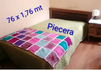 Piecera tejida a mano multicolor 76x176 cm - miniatura 1