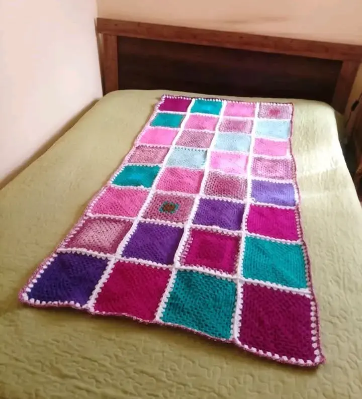 Piecera tejida a mano multicolor 76x176 cm - 2