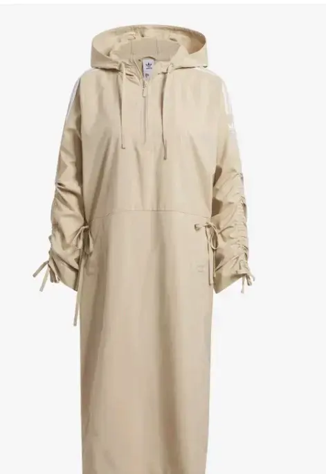 Vestido original largo beige con capucha para muje - 5