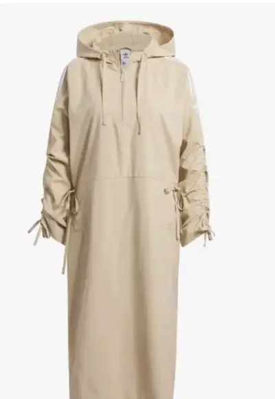 Vestido original largo beige con capucha para muje - miniatura 5