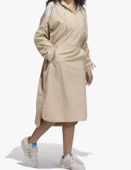 Vestido original largo beige con capucha para muje - 6