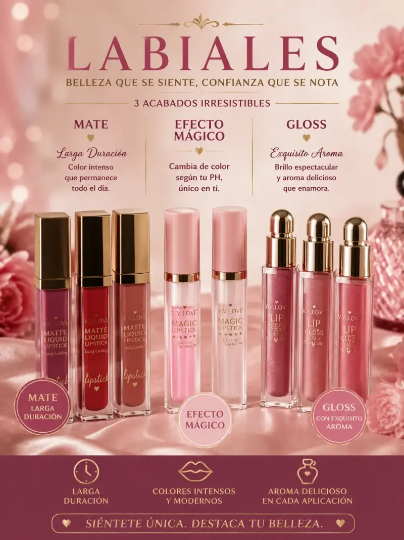 Set de Labiales Mate, Efecto Mágico y Gloss