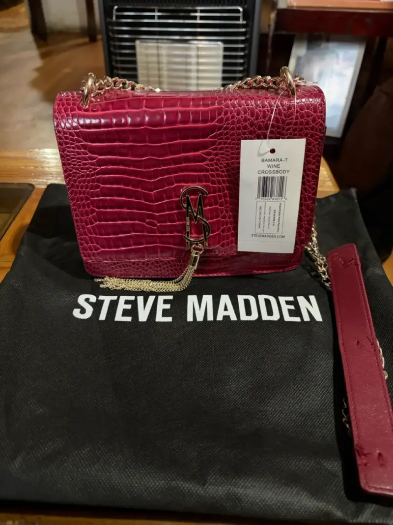 Cartera Steve Madden roja con cadena ORIGINAL - 1