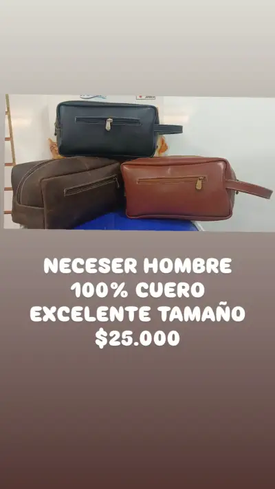 Neceser de cuero para hombre y mujer - miniatura 1