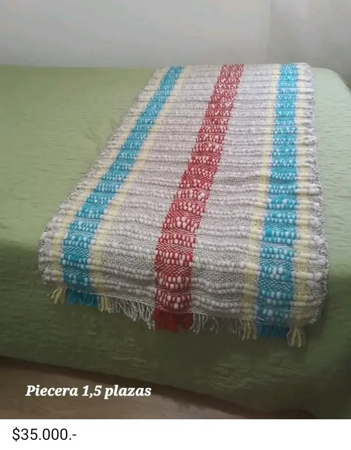 Pieceras tejidas de lana con flecos en Telar María - 3