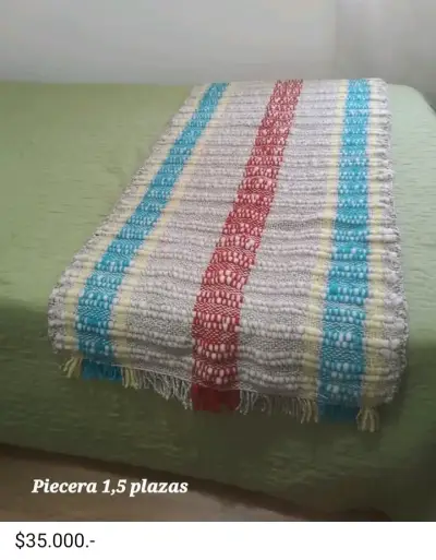 Pieceras tejidas de lana con flecos en Telar María - miniatura 3