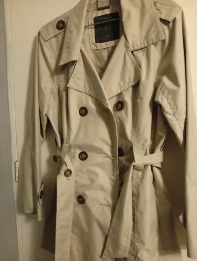 Trench coat beige para mujer talla M - miniatura 1