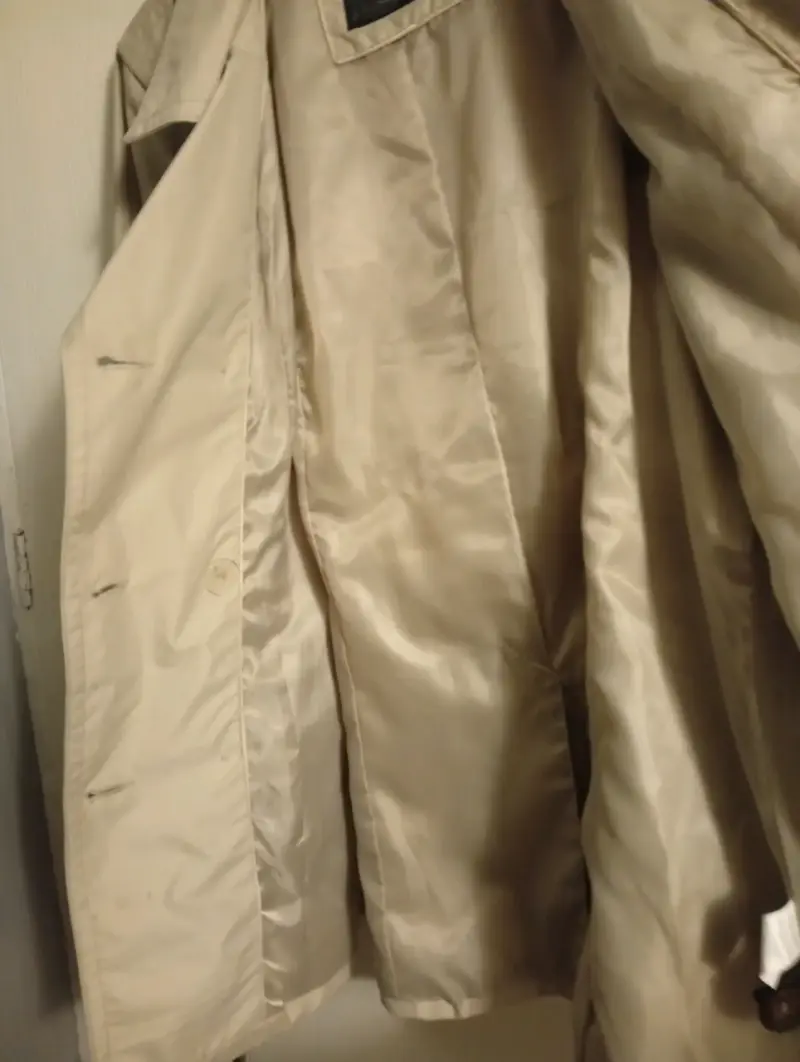Trench coat beige para mujer talla M - 3