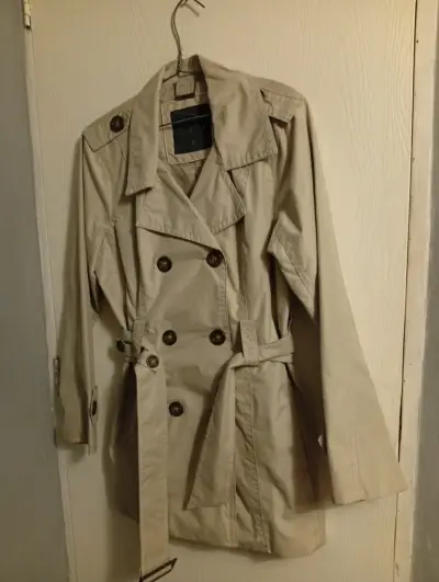Trench coat beige para mujer talla M - miniatura 6