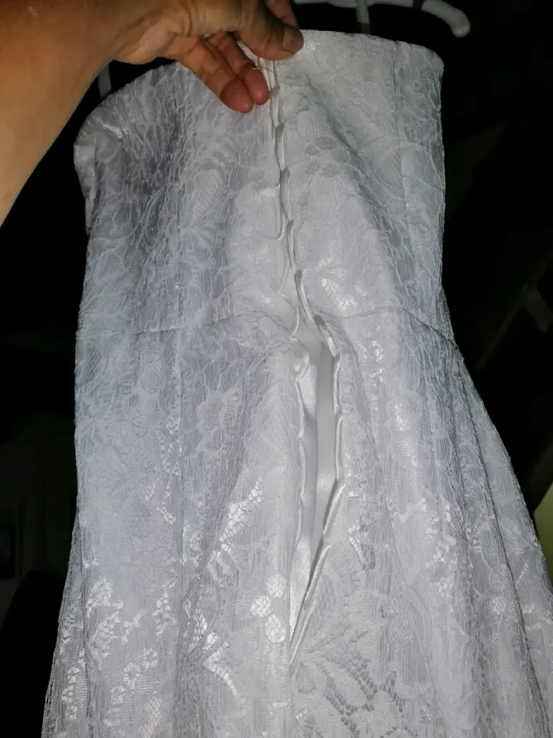 Vestido de novia blanco encaje elegante - 4