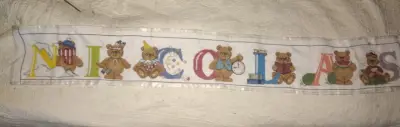 Decoración de pared bordada con ositos para niños - miniatura 1