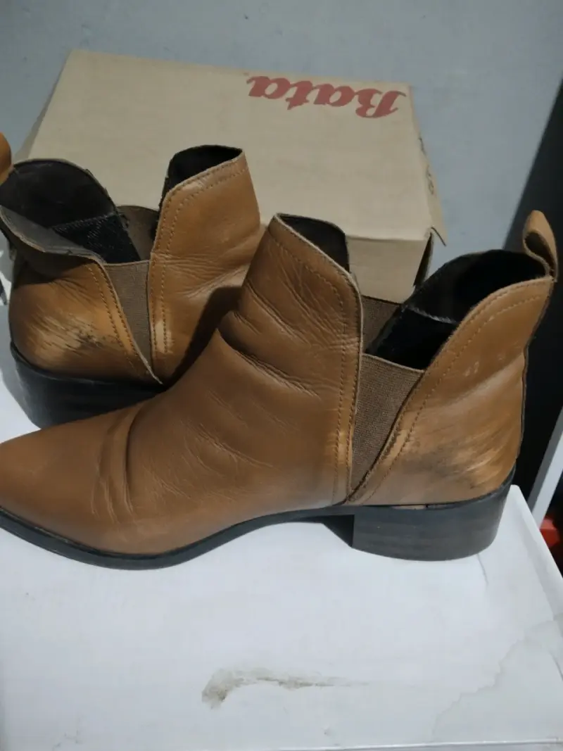 Botines de cuero marrón para mujer - 3