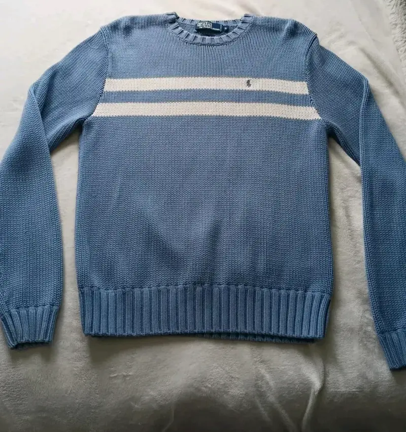 Suéter azul Polo Ralph Lauren con franjas - 1