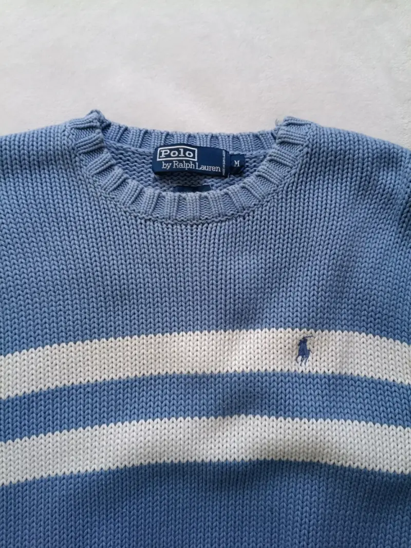 Suéter azul Polo Ralph Lauren con franjas - 2