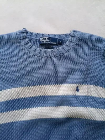 Suéter azul Polo Ralph Lauren con franjas - miniatura 2