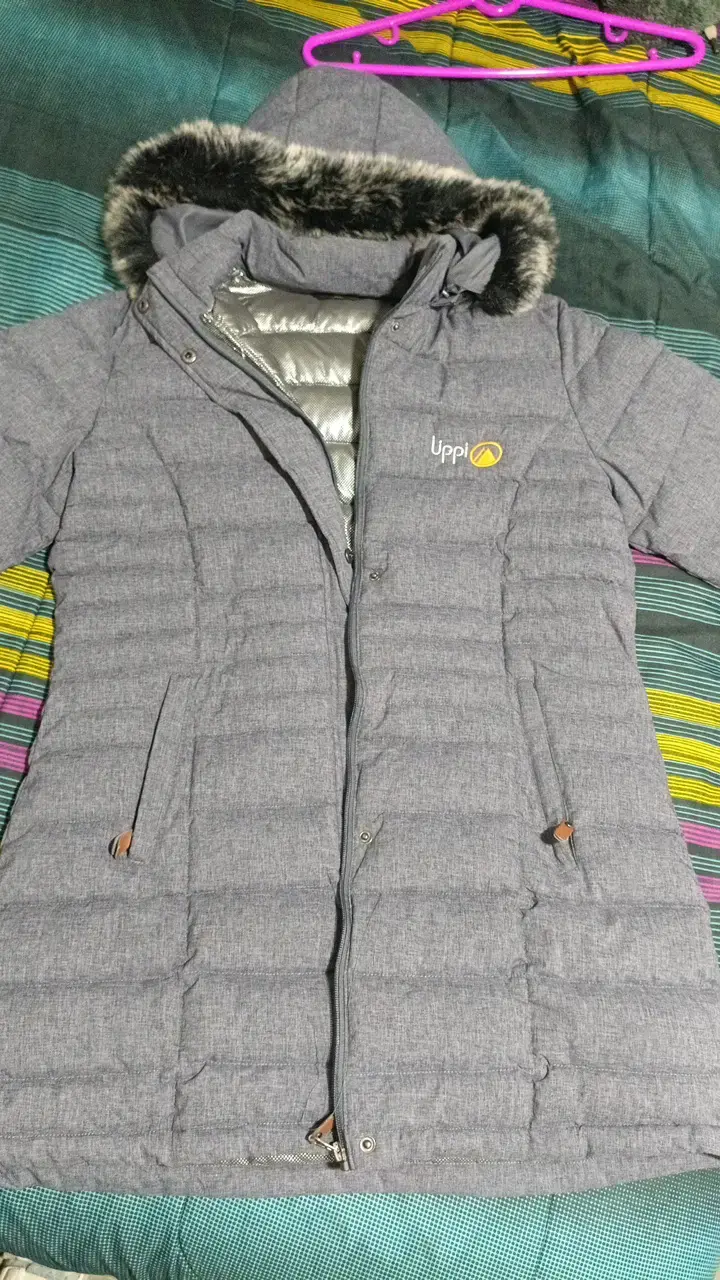 Parka gris con capucha de piel Lippi - 2