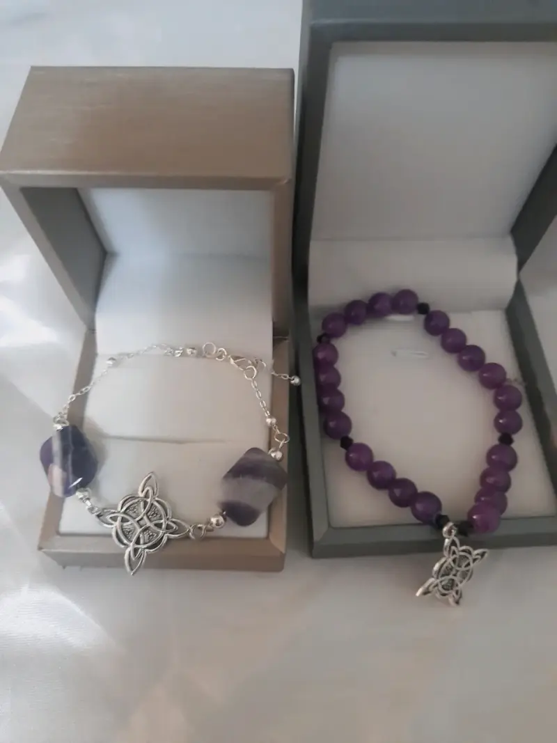 Pulsera de plata brasilcon amatista y diseño celta - 2