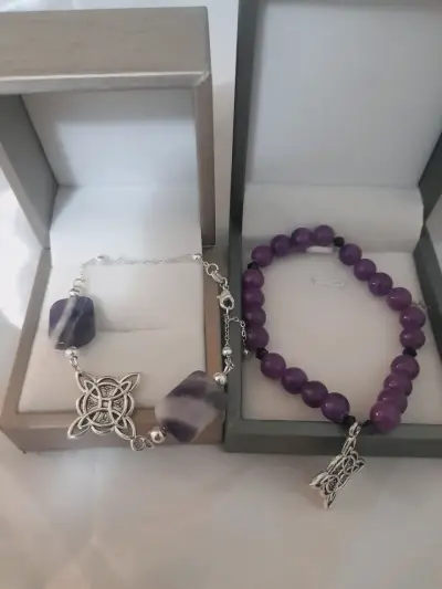 Pulsera de plata brasilcon amatista y diseño celta - miniatura 3