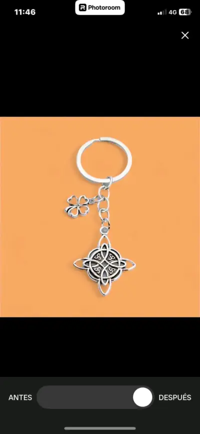 Llavero de metal con diseño de trébol y nudo celta - miniatura 2