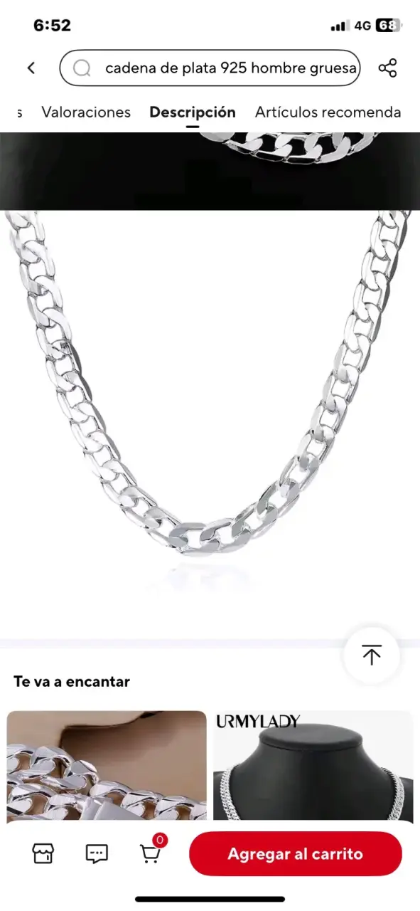 Cadena de plata 925 para hombre gruesa - 1