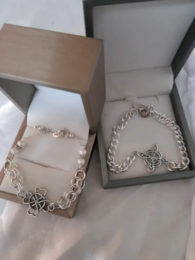 Pulsera de plata brasileña con dije nudo - 3