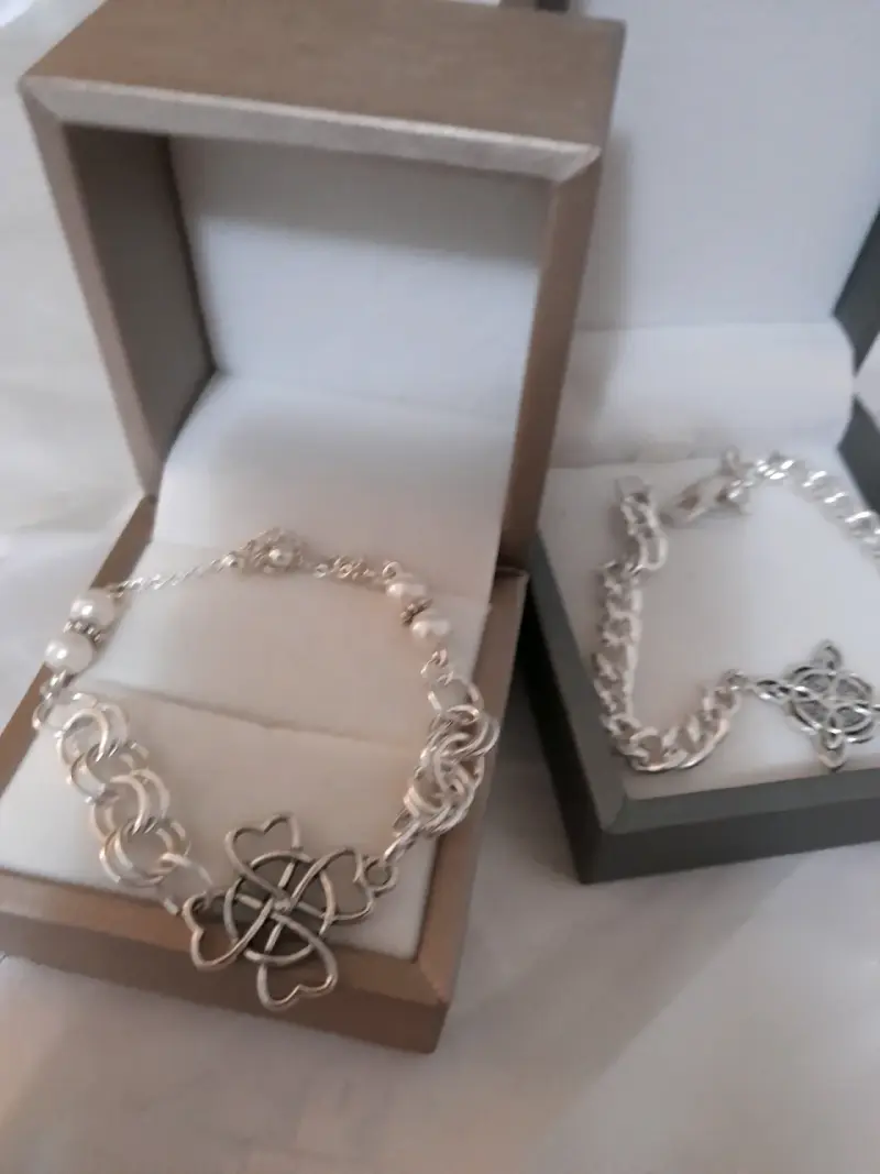 Pulsera de plata brasileña con dije nudo - 4