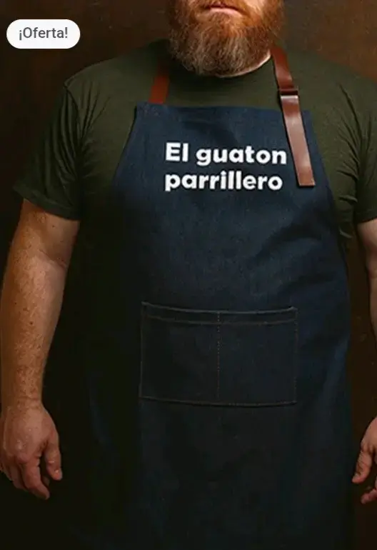Delantal de cocina 'El guatón parrillero'