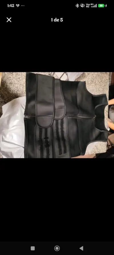 Chaleco reductor de neopreno negro - miniatura 1