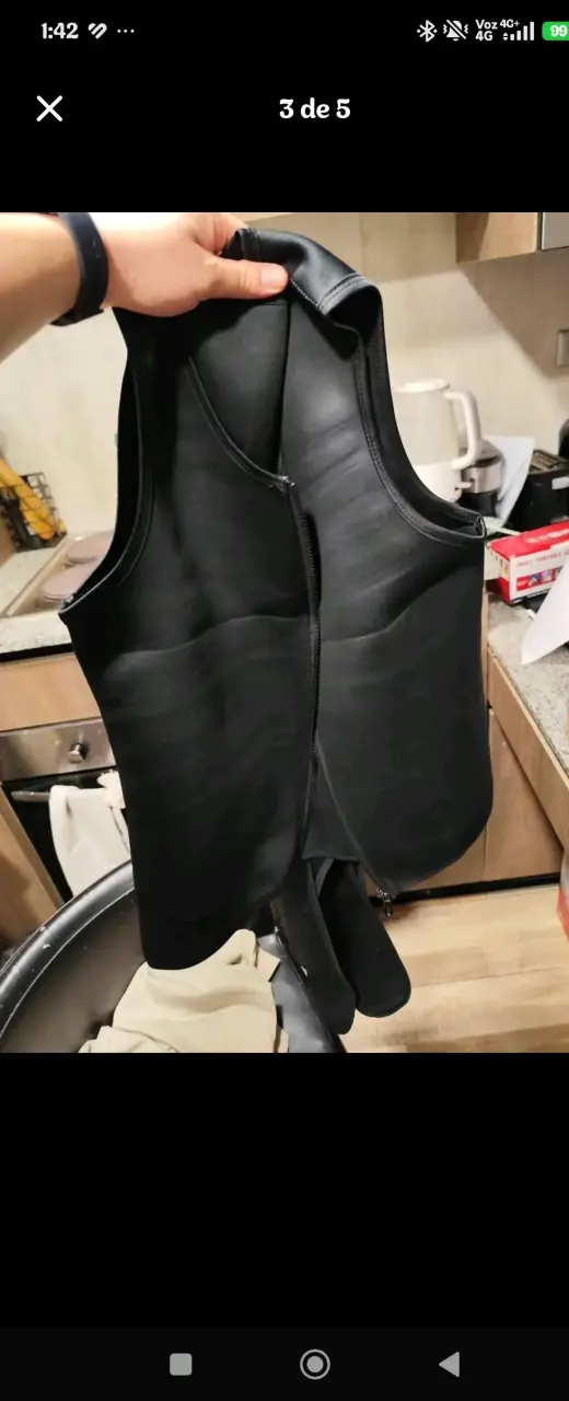 Chaleco reductor de neopreno negro - 3