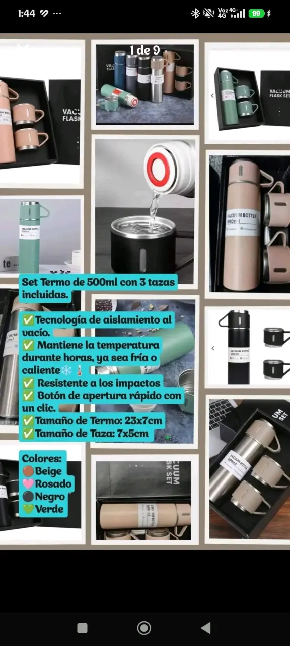 Set de Termo y Tazas de Acero Inoxidable - 2