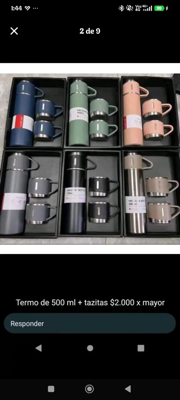 Set de Termo y Tazas de Acero Inoxidable - 6