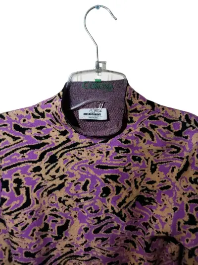 Suéter estampado morado, beige y negro - miniatura 1