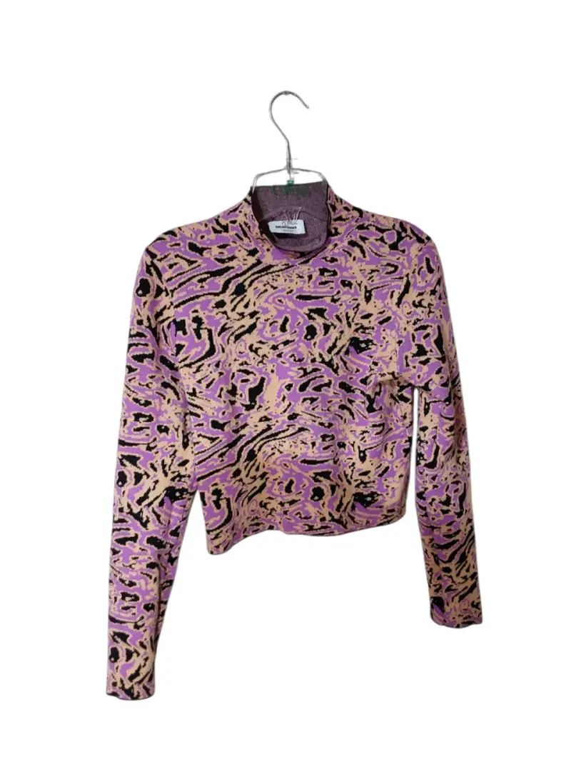 Suéter estampado morado, beige y negro - 2