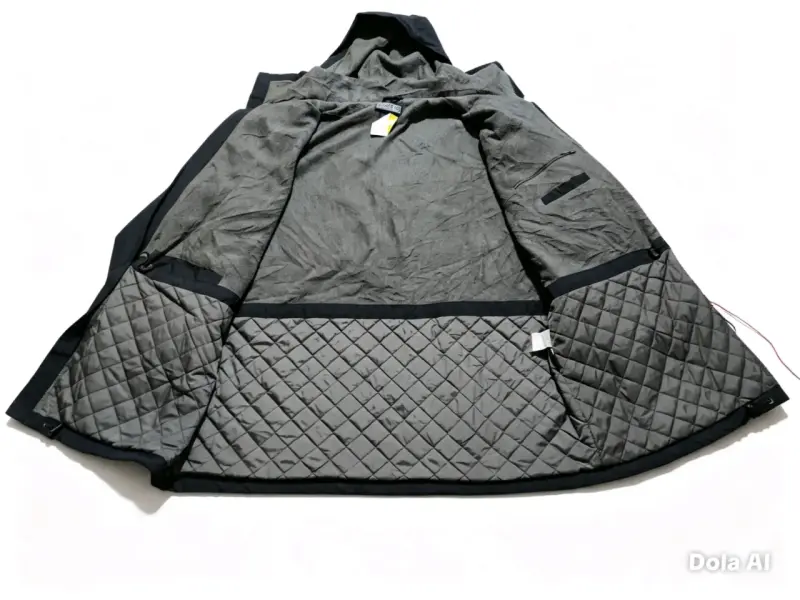 Parka negra para hombre con capucha - 2