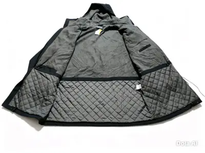 Parka negra para hombre con capucha - miniatura 2