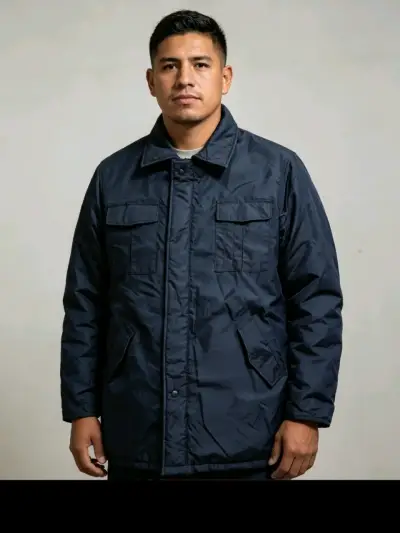 Chaqueta azul para hombre con forro acolchado - miniatura 1