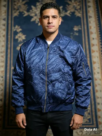 Chaqueta bomber azul para hombre - miniatura 1