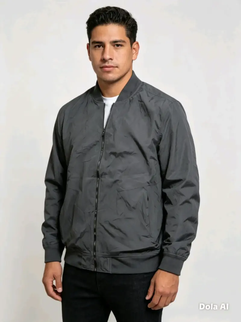 Chaqueta bomber gris para hombre - 1