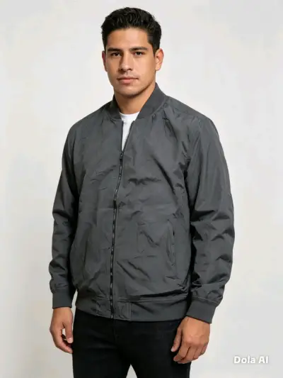 Chaqueta bomber gris para hombre - miniatura 1