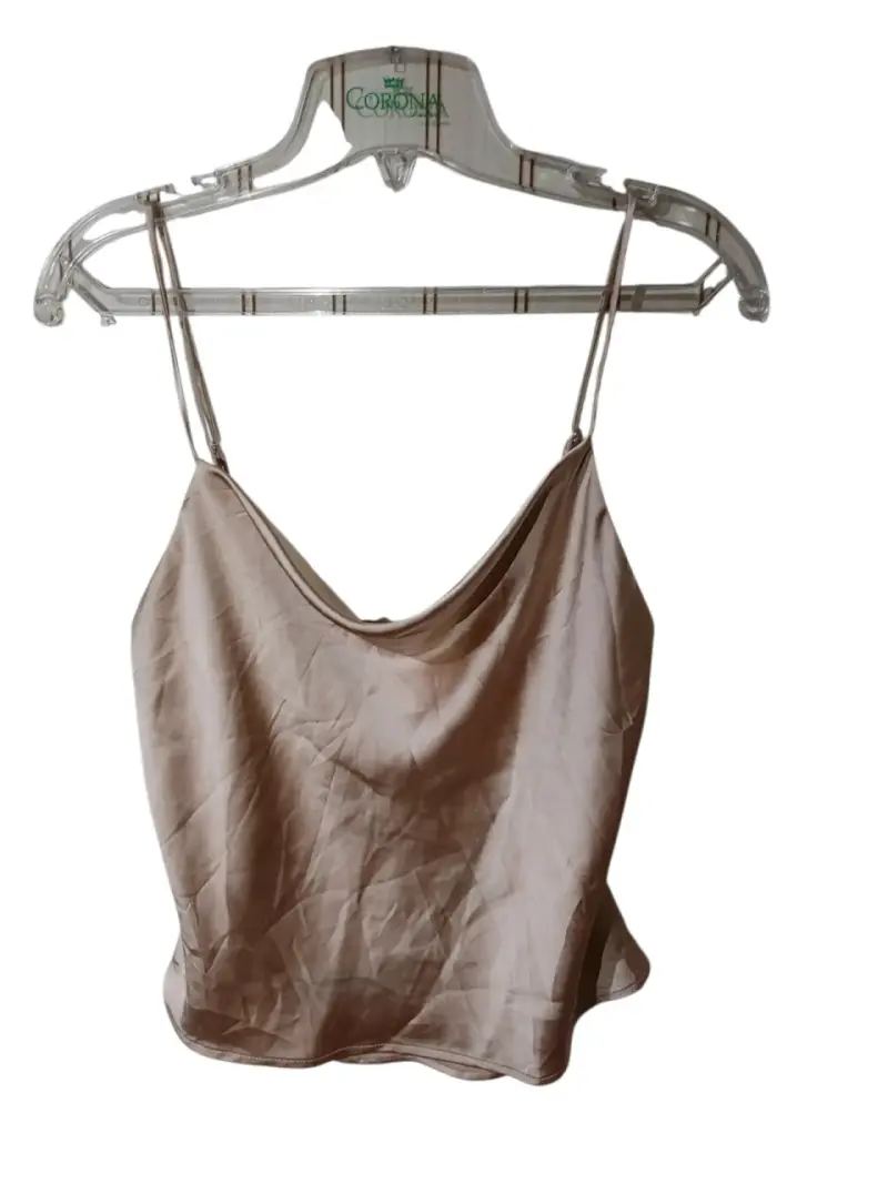Top de tirantes beige satinado Zara