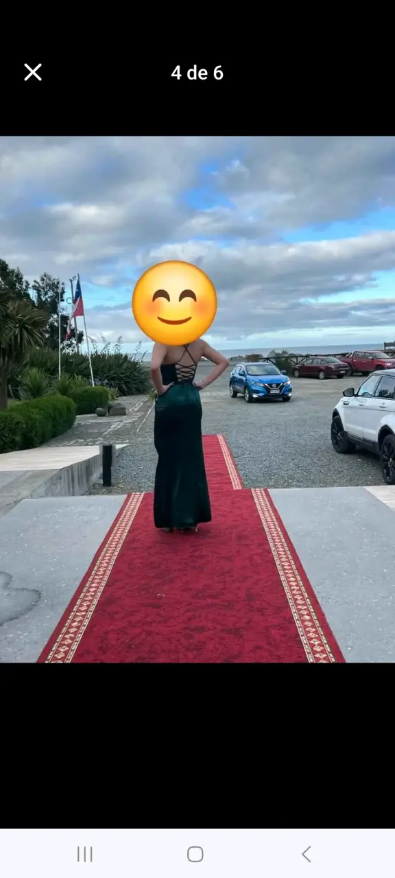 Vestido largo de gala verde esmeralda - 1