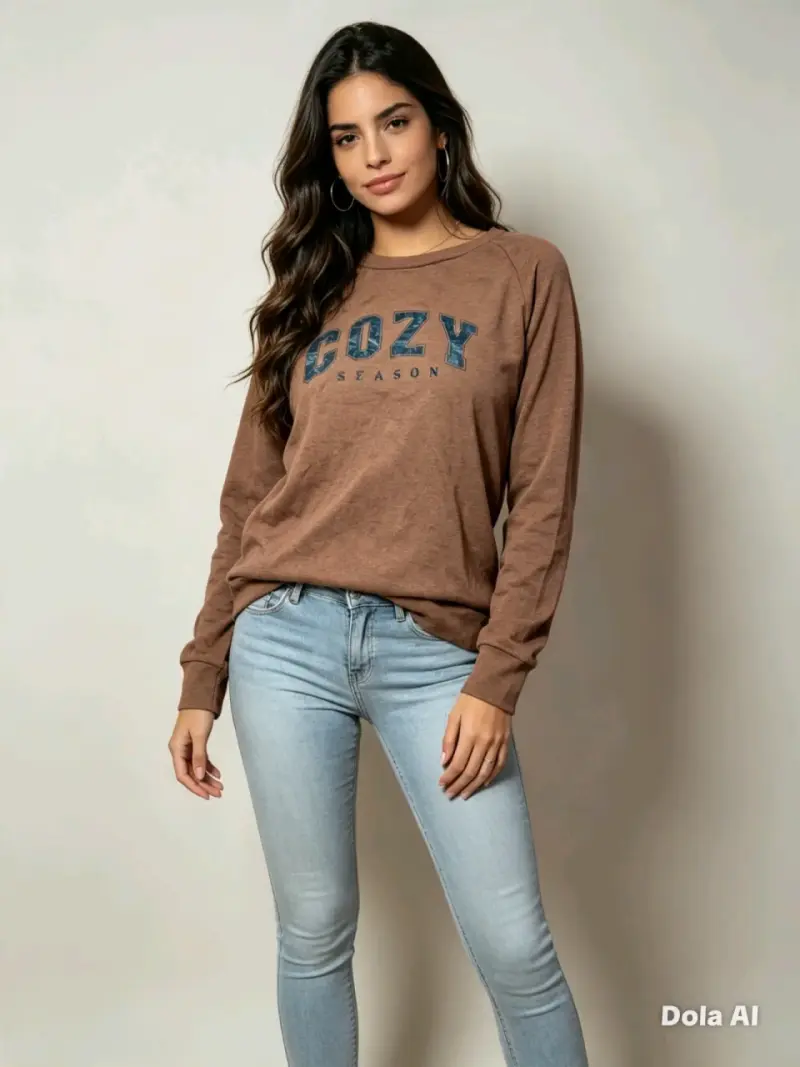 Polerón marrón Cozy Season para mujer