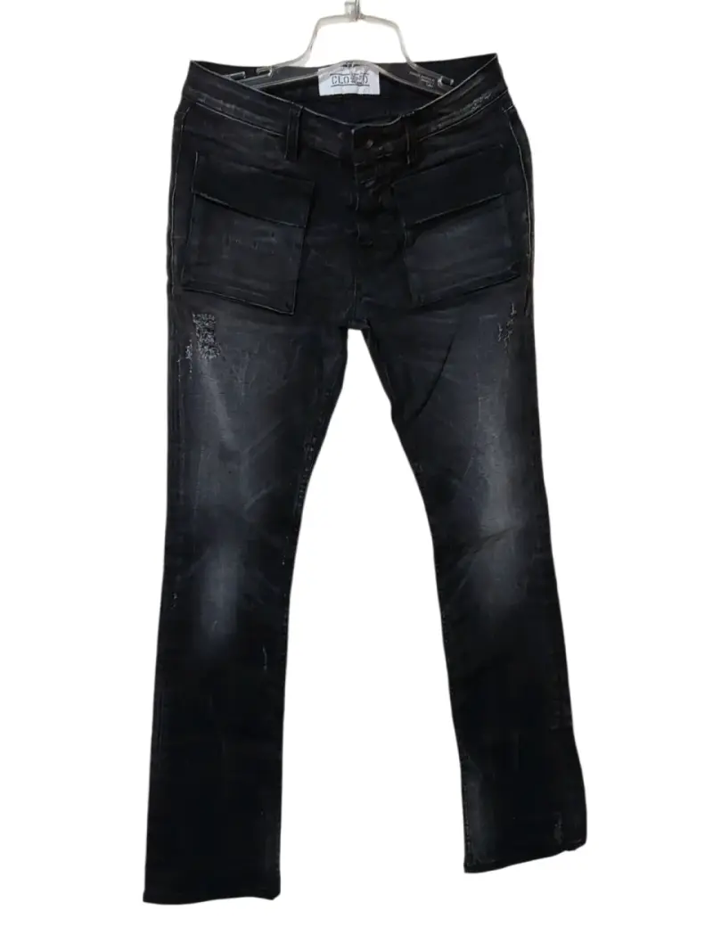 Jeans negros de mujer con bolsillos grandes - 2