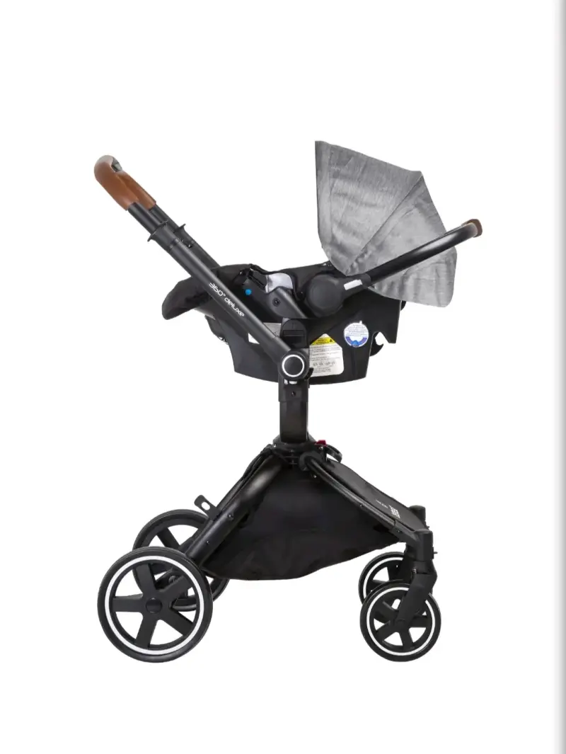 Coche de bebé Bebesit gris con capota ajustable - 2