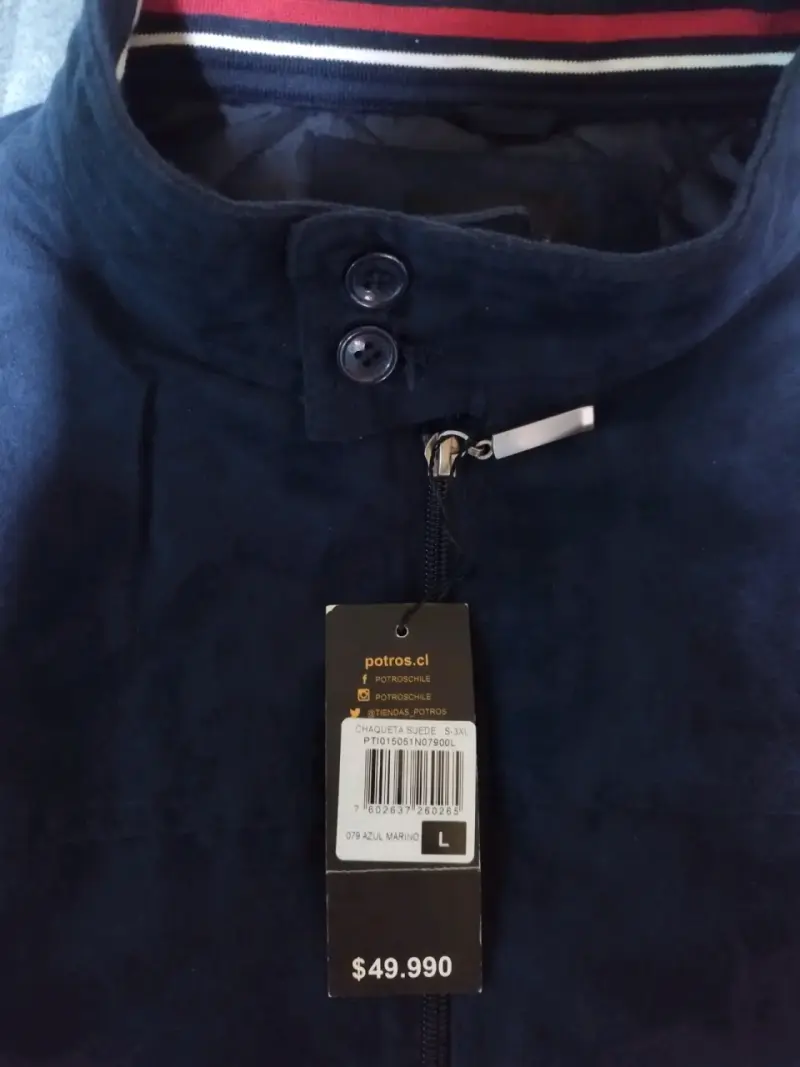Chaqueta azul marino de gamuza para hombre - 2